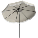 Ombrellone da Giardino Rotondo Ø270x240 cm con Manovella in Metallo e Poliestere Grigio Chiaro      
