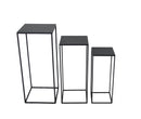 Set 3 Portavasi in Metallo Nero