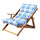 Miele Relax Fauteuil 3 Positions avec Coussin 84x60x100 h cm en Coton Bleu