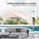 Ombrellone a Braccio Inclinabile 295x295x260 cm con Base a Croce Cachi   