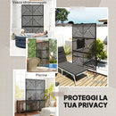 Separé Divisorio da Esterno Decorativo 122x45x198 cm con Traliccio per Rampicanti Nero   