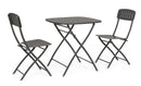 Set Tavolo e 2 Sedie da Giardino in Acciaio Yvonne Antracite