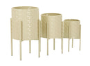 Porta Vasi Betsy Tris Ø36x56,5 cm - Ø30x48,5 cm - Ø24x37,5 cm in Ferro Crema      