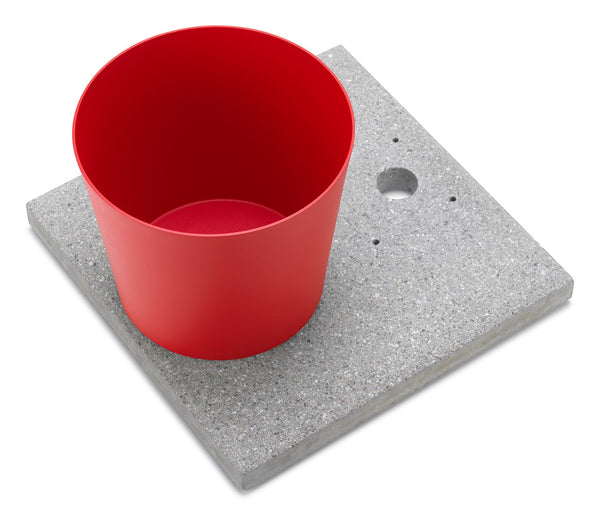 Base avec Plateau pour Fontaines avec Grand Anneau 40x40x5 cm en Ciment Rouge Belfer 42/BSE/3 sconto