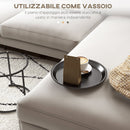 Set 2 Tavolini da Salotto Rotondi Sovrapponibili con Vassoio rimuovibile Nero 