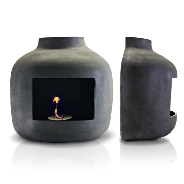Cheminée Bioéthanol Murale en Céramique 50x60 cm Ferazzoli Pomme Gunmetal prezzo