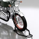 Cavalletto Anteriore per Moto 70x47x34,5 cm con Tappetino Antiscivolo e Adattatori Regolabili Capacità 200 kg in Acciaio e PP      
