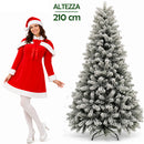 Albero di Natale Innevato Nebraska 210 cm Folto e Voluminoso con Effetto Neve Verde      