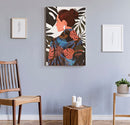 Stampa Dipinta Lady Jungle 2 80x2,8x120 cm in Legno e Tessuto
