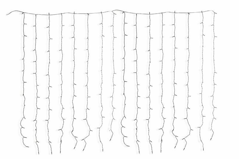 Tenda Luminosa Natalizia 208 LED 0,7x3m Bianco Caldo da Esterno-Interno Soriani 4.5V