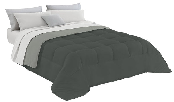 online Couette en Microfibre 300gr Double Face Gris Clair/Gris Foncé