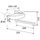 Rubinetto Miscelatore Monocomando Girevole Lavello a Parete in Ottone Mariani Surf Cromato