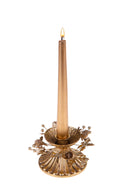 Set 2 P/Candela con Foglie Ø12 cm Oro