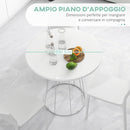 Tavolo da Giardino Ø80,5x74,6 cm in Acciaio e MDF Bianco