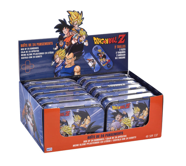 prezzo Set 12 Box Dragon Ball per Bambini con 24 Cerotti Ciascuno 2 Misure in Metallo