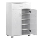 Mobiletto Multiuso 63x95x33 cm in Legno Melaminico Rovere Sbiancato