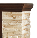 Camino Elettrico da Pavimento 90,3x98x30 cm Effetto Fiamma 1600W Rock & Corsica Noce