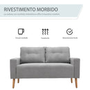 Divano 2 Posti in Tessuto 15x76x88 cm  Grigio