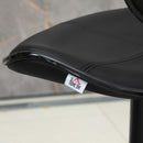 Set 2 Sgabelli Bar 45,5x46x89,5-109,5 cm con Schienale e Poggiapiedi e Similpelle Nero