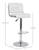 Set 2 Sgabelli Bar 46x51,5x88,5/109,5h cm Barclay Bianco