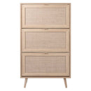 Scarpiera Bali 70x24x125 cm 3 ante a ribalta effetto vimini