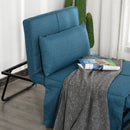 Pouf Letto Brandina con Materasso Pieghevole 69x180x41 cm  Blu