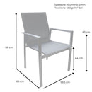 Set 4 Sedie da Giardino 59,5x66x88 cm in Alluminio Selly Bianche