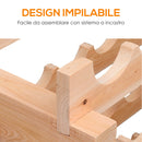 Scaffale Portabottiglie 6 Ripiani 72 Bottiglie 114x28x80 cm in Legno di Pino 