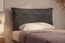Letto 1 Piazza e Mezza con Rete Rivestita Microfibra Grigio Tessis Testata Soft Varie Misure