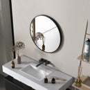 Specchio da Bagno Rotondo Moderno da Parete 70x70 cm con Cornice in Lega di Alluminio Nero