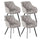 Set 4 Sedie 60x55xH79 cm in Tessuto Elsa Grigio Chiaro