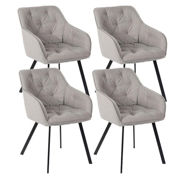sconto Set 4 Sedie 60x55xH79 cm in Tessuto Elsa Grigio Chiaro