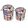 Set 2 Pouf Round Container en MDF Usa