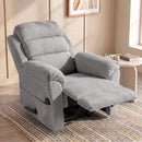 Poltrona Massaggiante e Riscaldante Reclinabile Manualmente a 135° 87x95x109 cm in Ciniglia Grigio Chiaro      