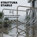 Set da Giardino 4 Persone Divano 2 Poltrone Tavolo in Metallo e Cuscini in Cotone PP Rosa      