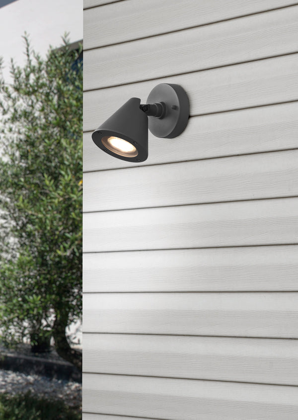 sconto Applique murale d'extérieur en aluminium moulé sous pression Brushed Aluminium