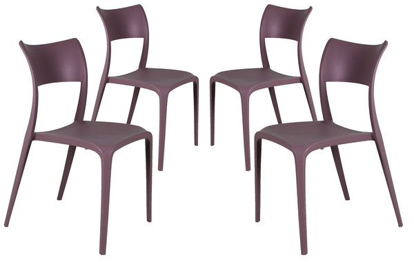 Ensemble de 4 chaises de jardin en polypropylène Vandi Tortora sconto