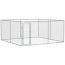 Recinto per Animali Domestici 400x400x182 cm in Acciaio Argento