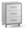 Commode 3 Tiroirs sur Roulettes 51x71x41 cm Ciment/Oxyde Blanc