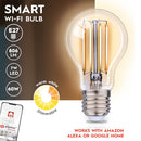 Set 3 Lampadina LED E27 7W Smart Home Luce Bianca Calda Controllo App Alexa e Google      