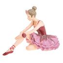 Set 2 Statuine Ballerina Seduta 12 cm in Resina