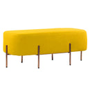 Pouf Poggiapiedi 97x39x40 cm in Tessuto Kate Giallo