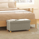 Panca Contenitore Pieghevole 67L 76x38x38cm Rivestimento Effetto Velluto Bianco Crema