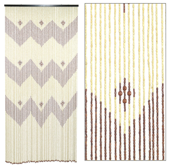 Rideau de Fil pour Moustiquaire 140x240 cm en Bois Zig Zag Foncé sconto