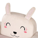 Poltroncina per Bambini con Design a Coniglio 53x47x54,5 cm Gambe in Legno Crema