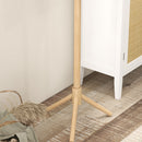 Appendiabiti da Terra in Legno di Abete a 8 Ganci per Casa e Ufficio 40x40x165 cm Color Legno 
