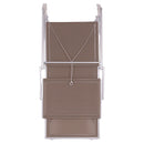 Lettino Mare con Parasole Richiudibile 181x71,5x38,5 cm in Alluminio PVC e Poliestere Sabbia Riccione      