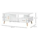Tavolino Basso con Anta e Cassetto 100x50x40 cm in Legno Truciolare Bianco