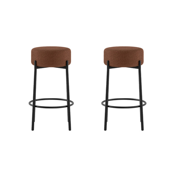 Set 2 Sgabelli Syd 41x41x67 cm in Tessuto Ruggine online