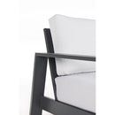 Set Salotto da Giardino Divano 2 Poltrone e Tavolino con cuscini in alluminio grigio